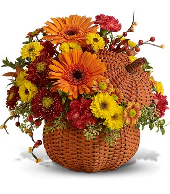 Wicker Pumpkin Bouquet